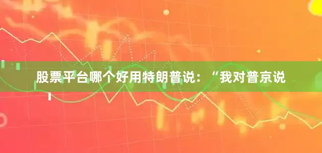 股票平台哪个好用特朗普说：“我对普京说